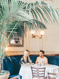 People sitting on table