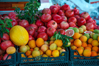 Fruits for sale at market stall