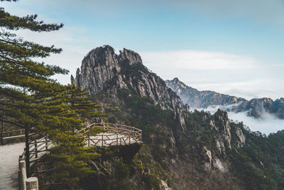 Scenic view of rocky mountains against sky