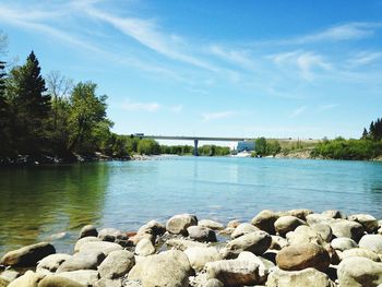 Scenic view of river against sky