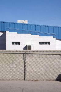 Exterior of building against clear blue sky