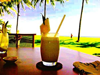 Close-up of drink on table