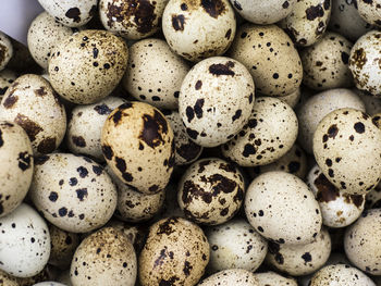 Full frame shot of quail eggs for sale