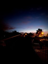 View of illuminated city at night