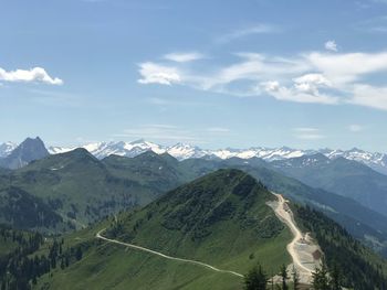 Scenic view of mountains against sky