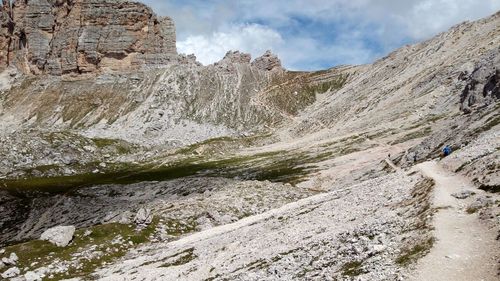 Scenic view of rocky mountains against sky