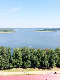 High angle view of island on river