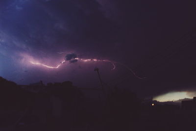 Low angle view of lightning in sky