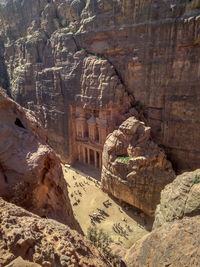 View of rock formation in cave