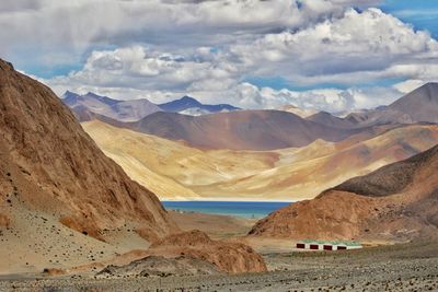 Panoramic view of mountains against sky