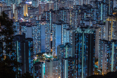 Illuminated cityscape at night