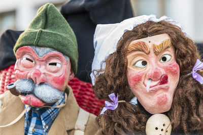 Carnival in carnia. sauris, masks of the religious and pagan tradition. italy