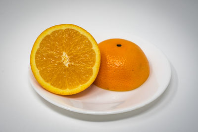 Close-up of lemon in plate