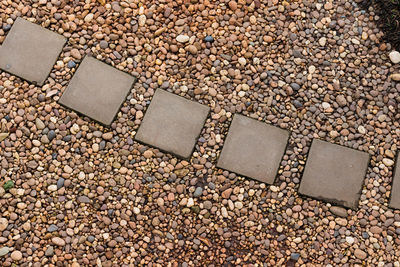 High angle view of stones