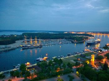 Boats in harbor