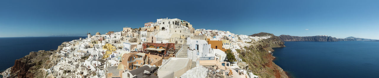 Oia santorini panorama from castle