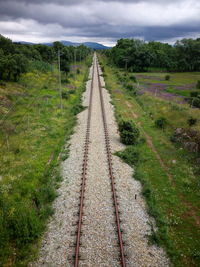 Dirt road along railroad track