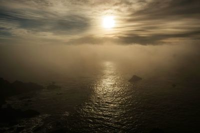 Scenic view of sunset over river
