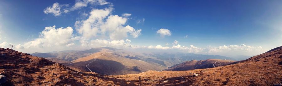 Scenic view of mountains against sky