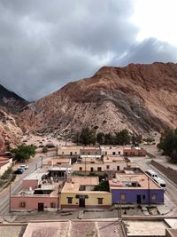 High angle view of townscape against sky