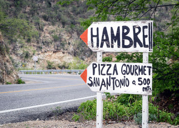 Information sign on roadside in mexico