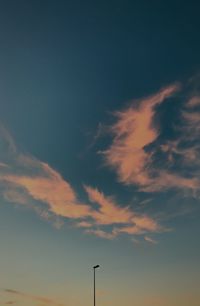 Low angle view of cloudy sky during sunset