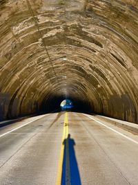 Empty road in tunnel