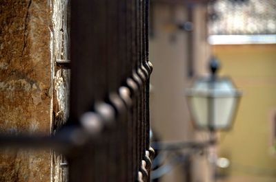 Close-up of metal window