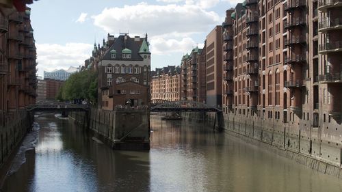 Bridge over river in city