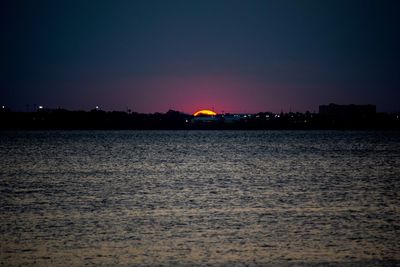 View of sea at night