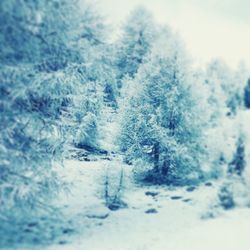 Scenic view of snow covered landscape against sky