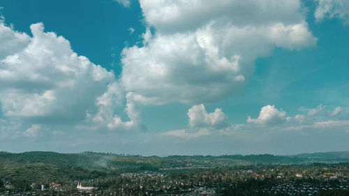 Panoramic view of townscape against sky