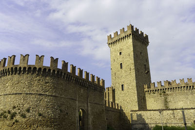 Low angle view of historical building against sky