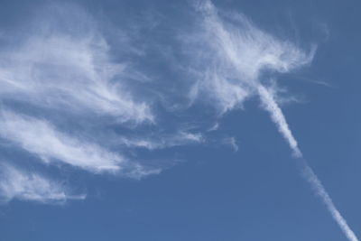 Low angle view of vapor trail in sky