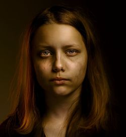Close-up portrait of sad young woman