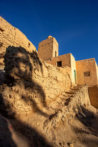 Low angle view of rock formations