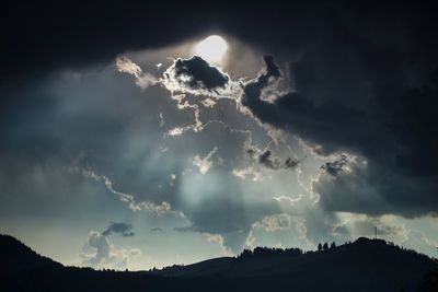 Low angle view of lightning in sky