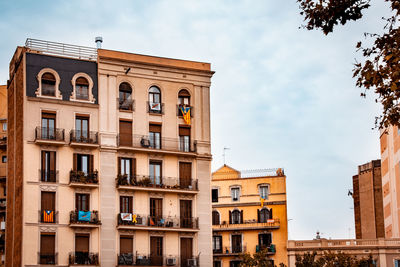 Low angle view of buildings against sky