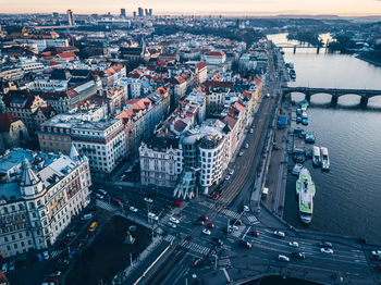 High angle view of cityscape