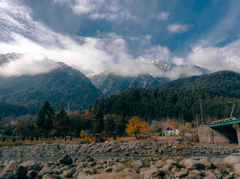 Scenic view of mountains against sky