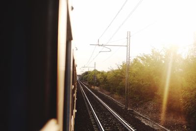 Railroad track at sunset