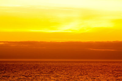 Scenic view of sea at sunset