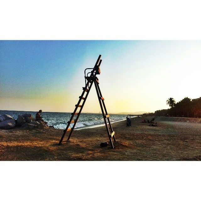 sea, horizon over water, transfer print, water, beach, clear sky, sunset, tranquility, tranquil scene, auto post production filter, copy space, scenics, shore, sky, beauty in nature, nature, sand, idyllic, outdoors, orange color