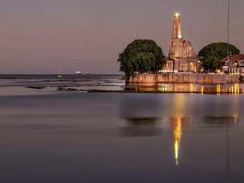 Reflection of built structures in water