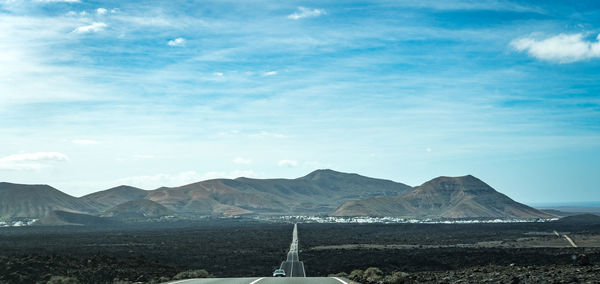 Scenic view of landscape against cloudy sky