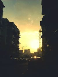 City street at sunset