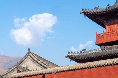 Low angle view of traditional building against sky