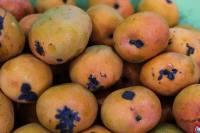 High angle view of fruits for sale at market stall