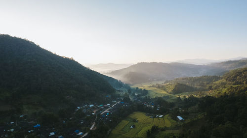 Scenic view of mountains against sky