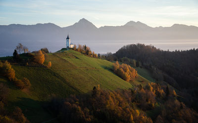 Scenic view of mountains against sky